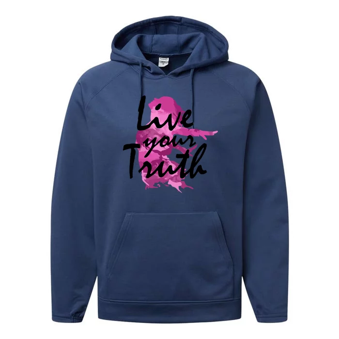 Live Your Truth Quote S Empowert Watercolor Art Meaningful Gift Performance Fleece Hoodie