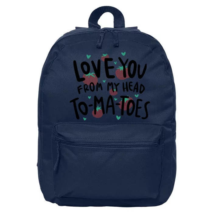 Love You Tomatoes Funny 16 in Basic Backpack