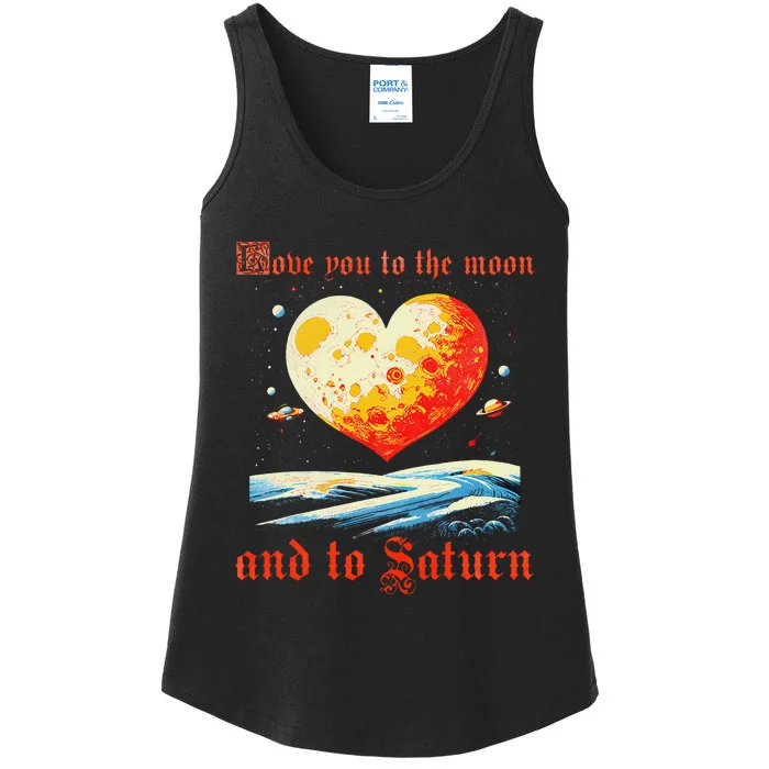 Love You To The Moon And To Saturn Vintage Ladies Essential Tank