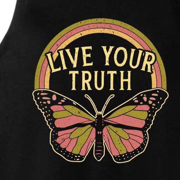 Live Your Truth Butterfly Lover Hippie Festival Cool Gift Ladies Tri-Blend Wicking Tank