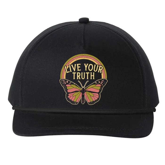 Live Your Truth Butterfly Lover Hippie Festival Cool Gift Snapback Five-Panel Rope Hat