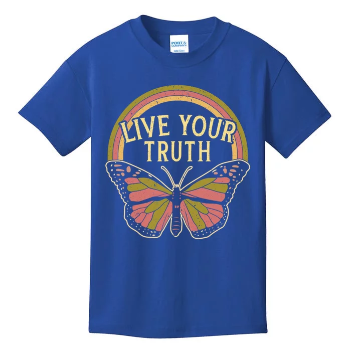 Live Your Truth Butterfly Lover Hippie Festival Cool Gift Kids T-Shirt