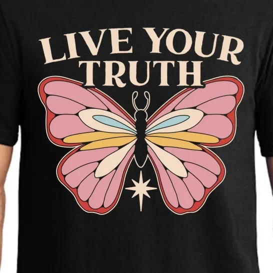 Live Your Truth Butterfly Lover Hippie Festival Gift Pajama Set