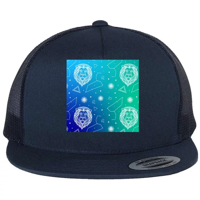 Leo Zodiac Astrology Flat Bill Trucker Hat