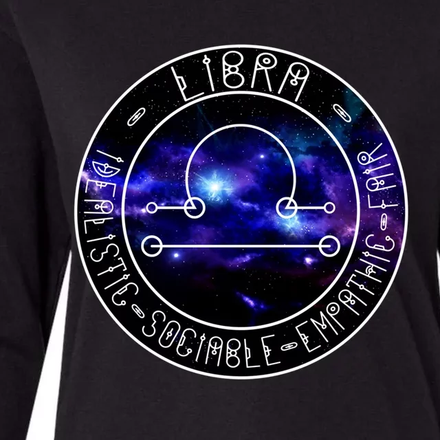 Libra Zodiac Astrology Symbol And Qualities Gift Womens Cotton Relaxed Long Sleeve T-Shirt