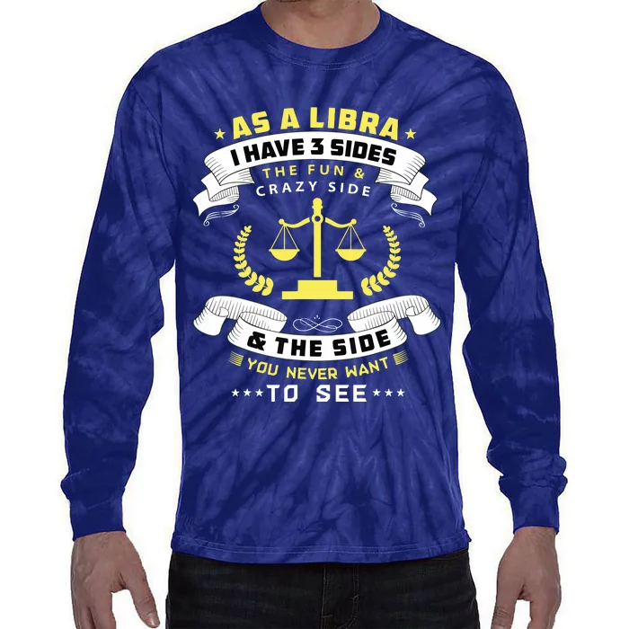 Libra Zodiac Birthday Horoscope Sign Libra Tie-Dye Long Sleeve Shirt