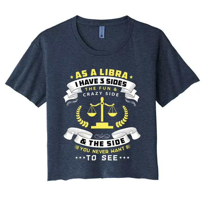 Libra Zodiac Birthday Horoscope Sign Libra Women's Crop Top Tee