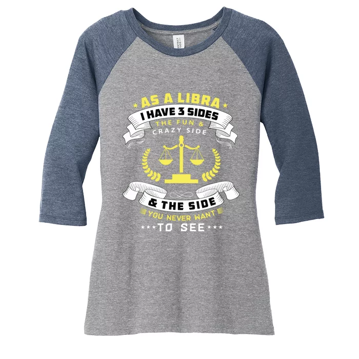 Libra Zodiac Birthday Horoscope Sign Libra Women's Tri-Blend 3/4-Sleeve Raglan Shirt