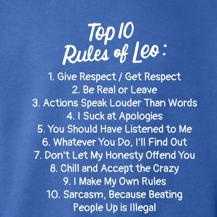 Leo Zodiac Birthday Gift Top 10 Rules Of Leo Gift Funny Funny Gift Toddler Hoodie