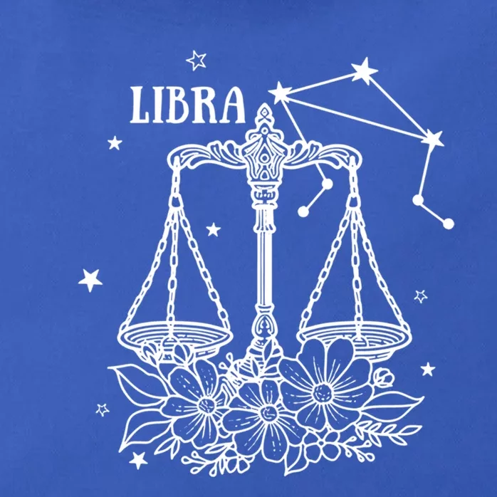 Libra Zodiac Floral Astrology Horoscope September Birthday Gift Zip Tote Bag