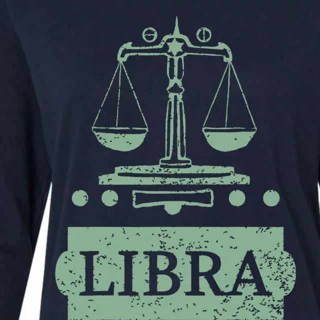 Libra Zodiac Womens Cotton Relaxed Long Sleeve T-Shirt