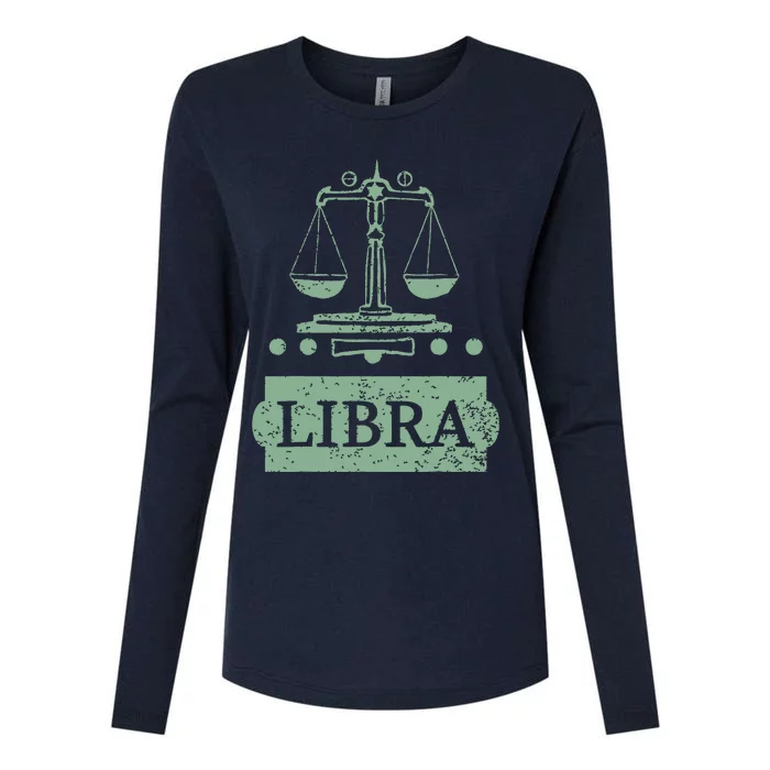 Libra Zodiac Womens Cotton Relaxed Long Sleeve T-Shirt