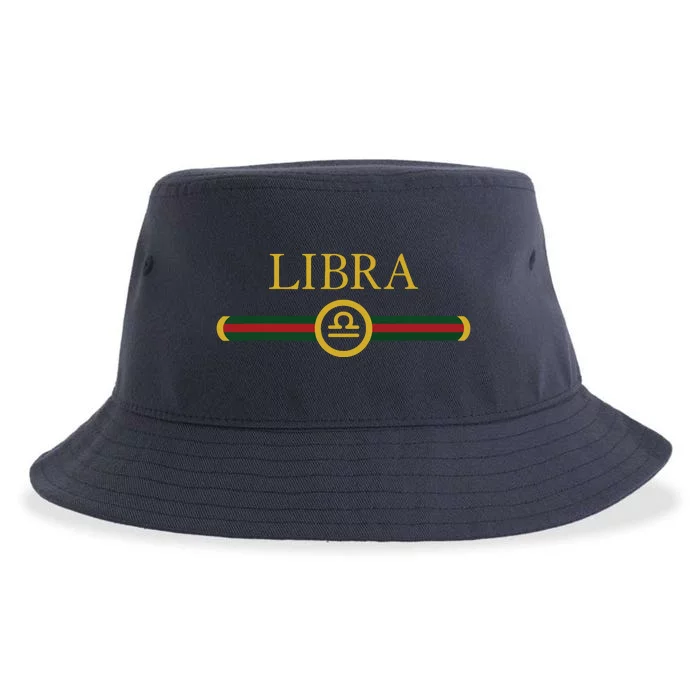 Libra Zodiac October Sep Birthday Graphic Art Libra Sign Sustainable Bucket Hat