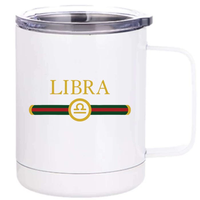 Libra Zodiac October Sep Birthday Graphic Art Libra Sign Front & Back 12oz Stainless Steel Tumbler Cup