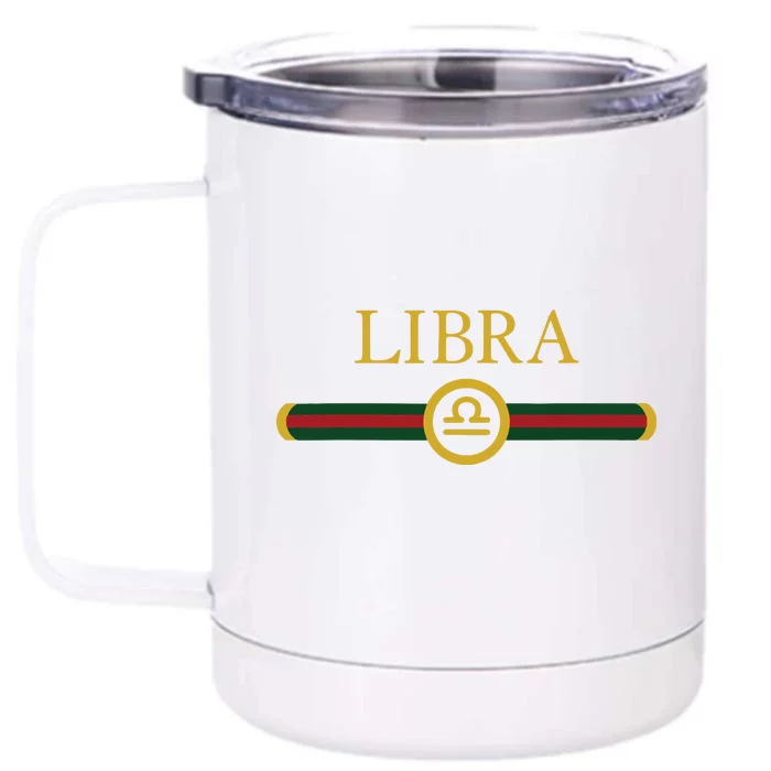 Libra Zodiac October Sep Birthday Graphic Art Libra Sign Front & Back 12oz Stainless Steel Tumbler Cup