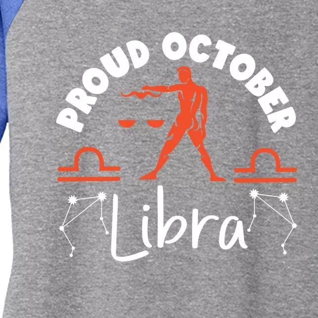 Libra Zodiac: Proud October Libra Gift Women's Tri-Blend 3/4-Sleeve Raglan Shirt