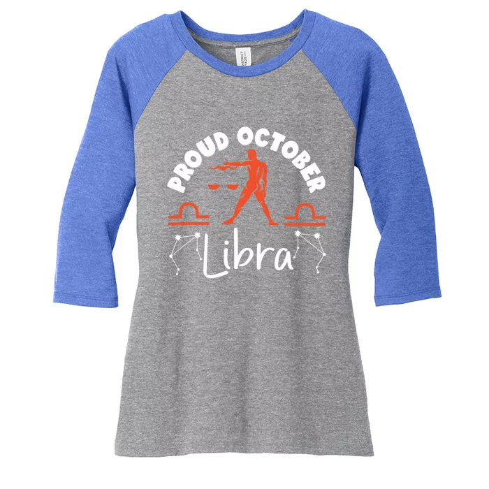 Libra Zodiac: Proud October Libra Gift Women's Tri-Blend 3/4-Sleeve Raglan Shirt