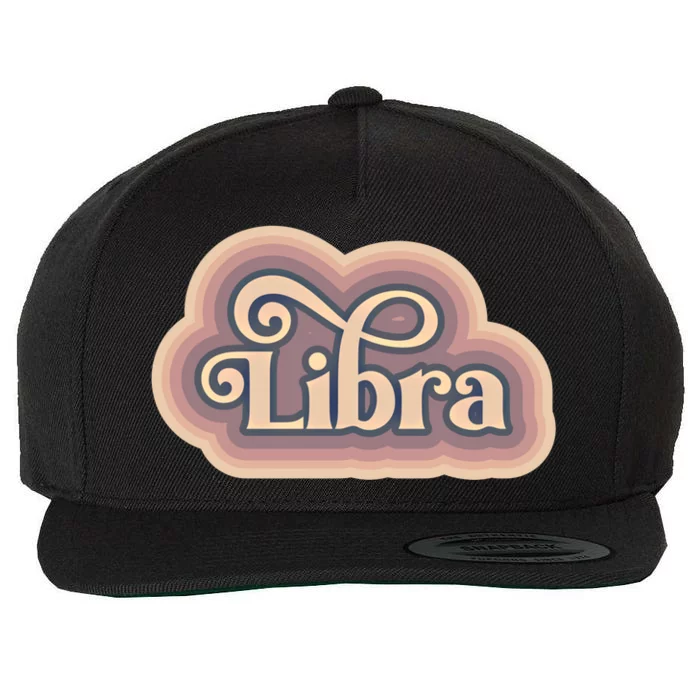 Libra Zodiac Retro 60s 70s Pastel Colors Astrology Horoscope Funny Gift Wool Snapback Cap