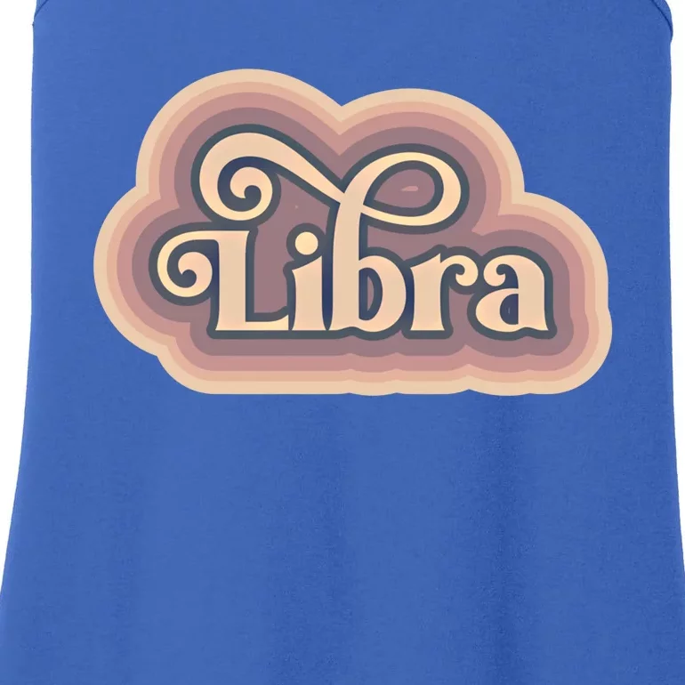 Libra Zodiac Retro 60s 70s Pastel Colors Astrology Horoscope Funny Gift Ladies Essential Tank