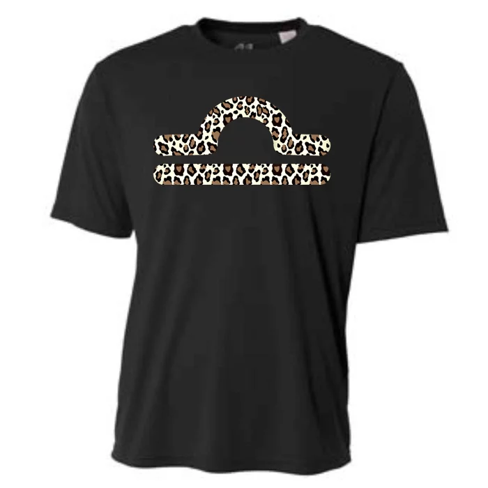 Libra Zodiac Sign Leopard Gift Cooling Performance Crew T-Shirt