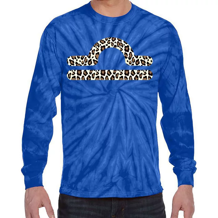 Libra Zodiac Sign Leopard Gift Tie-Dye Long Sleeve Shirt