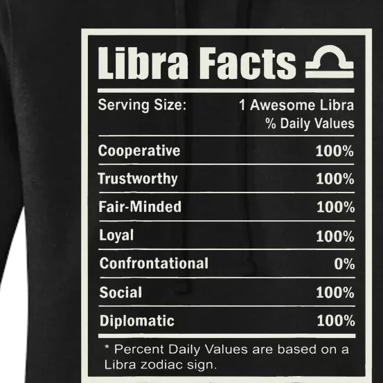 Libra Zodiac Sign Fun Facts Wo Birthday Women's Pullover Hoodie