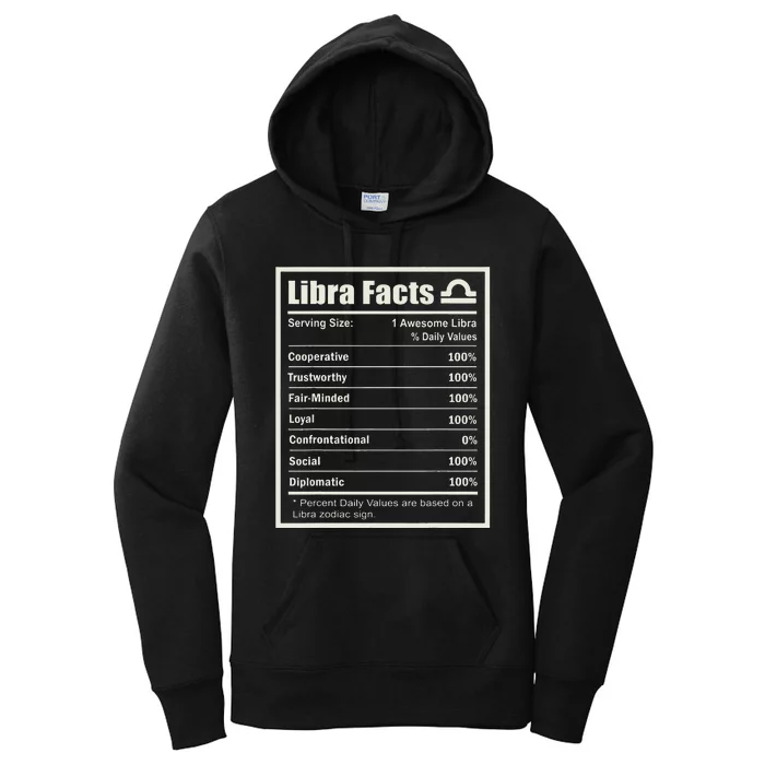 Libra Zodiac Sign Fun Facts Wo Birthday Women's Pullover Hoodie