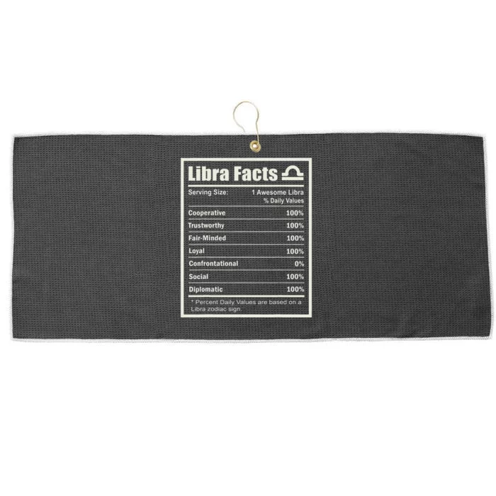 Libra Zodiac Sign Fun Facts Wo Birthday Large Microfiber Waffle Golf Towel