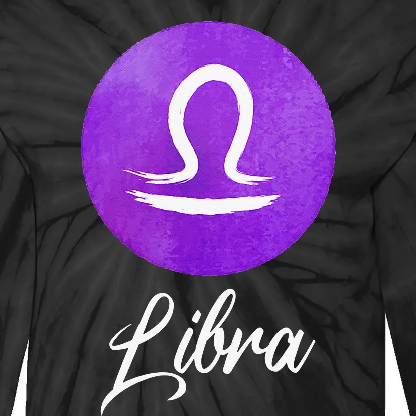 Libra Zodiac Sign Tie-Dye Long Sleeve Shirt