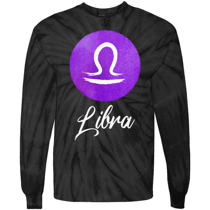 Libra Zodiac Sign Tie-Dye Long Sleeve Shirt