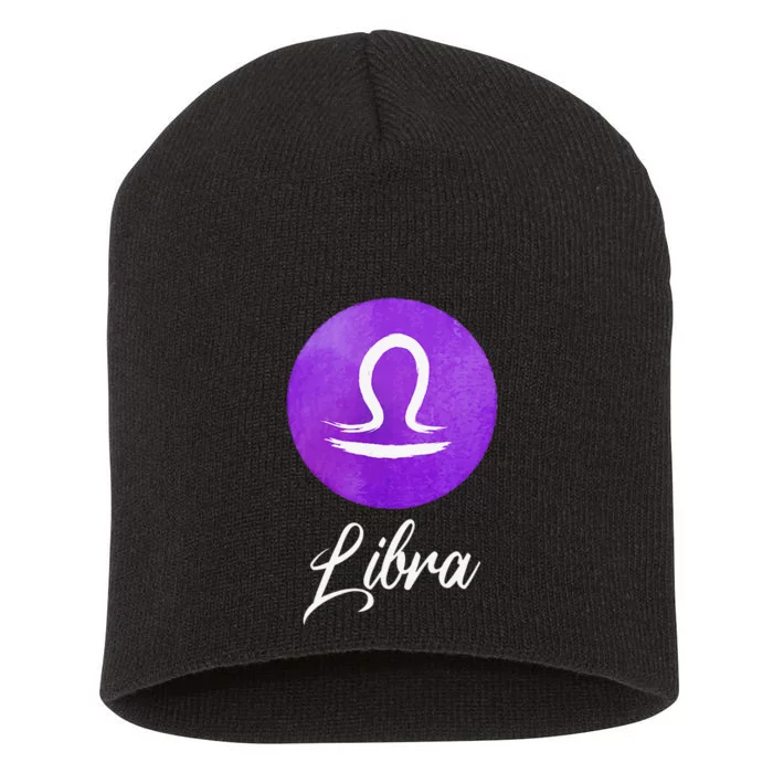 Libra Zodiac Sign Short Acrylic Beanie