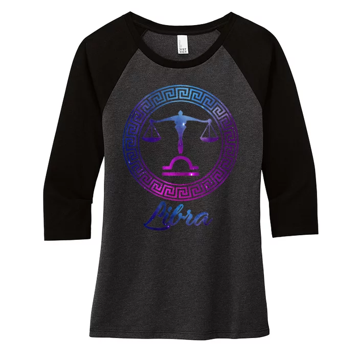 Libra Zodiac Sign Women's Tri-Blend 3/4-Sleeve Raglan Shirt