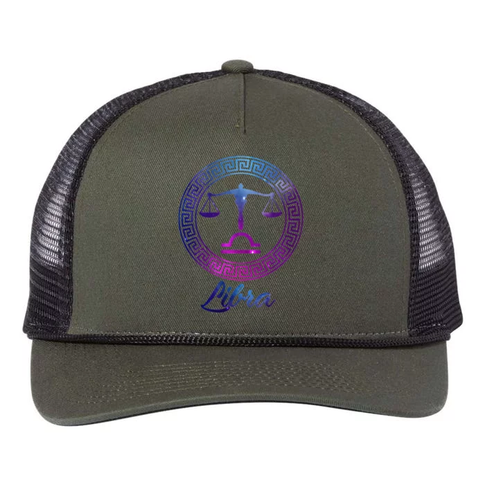 Libra Zodiac Sign Retro Rope Trucker Hat Cap