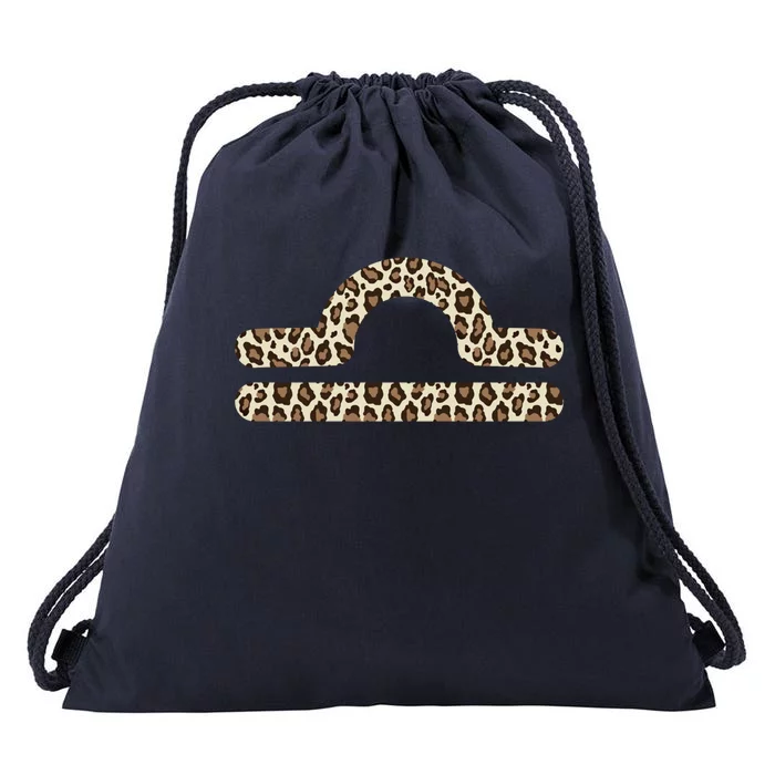 Libra Zodiac Sign Leopard Gift Drawstring Bag