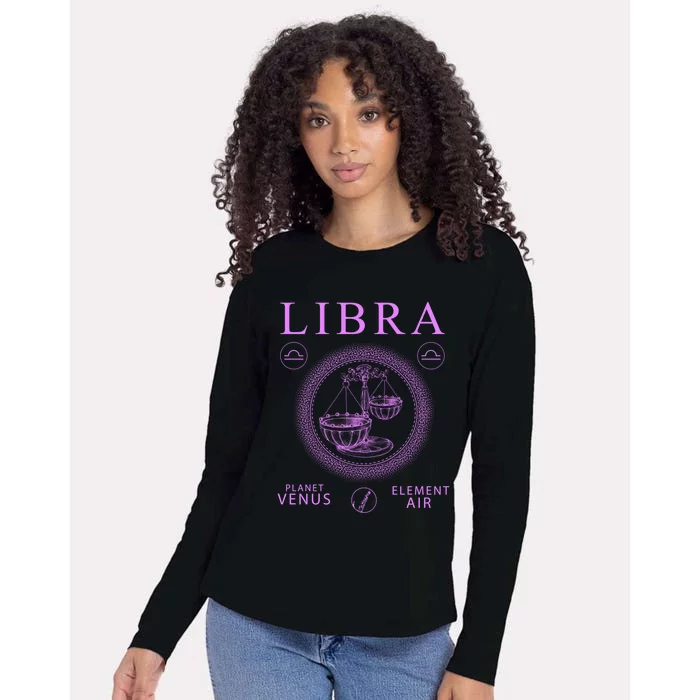 Libra Zodiac Sign Gift Womens Cotton Relaxed Long Sleeve T-Shirt