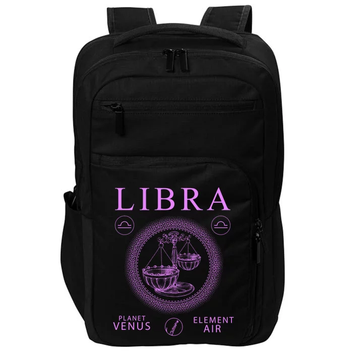 Libra Zodiac Sign Gift Impact Tech Backpack