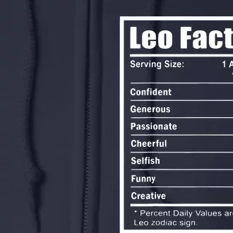 Leo Zodiac Sign Fun Facts Shirts Men Women Birthday Full Zip Hoodie