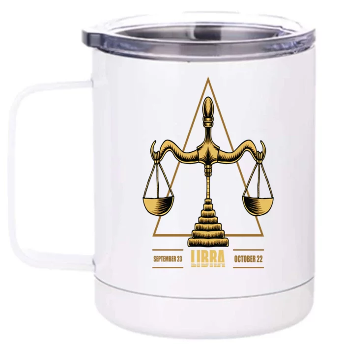 Libra Zodiac Sign Gift Front & Back 12oz Stainless Steel Tumbler Cup