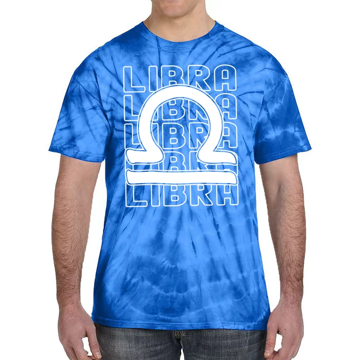 Libra Zodiac Sign Typography Astrology Gift Tie-Dye T-Shirt