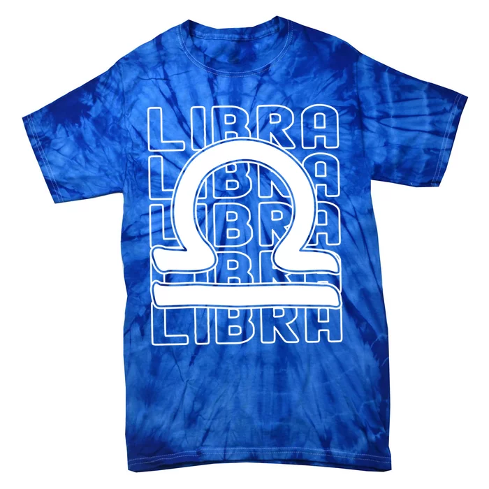 Libra Zodiac Sign Typography Astrology Gift Tie-Dye T-Shirt