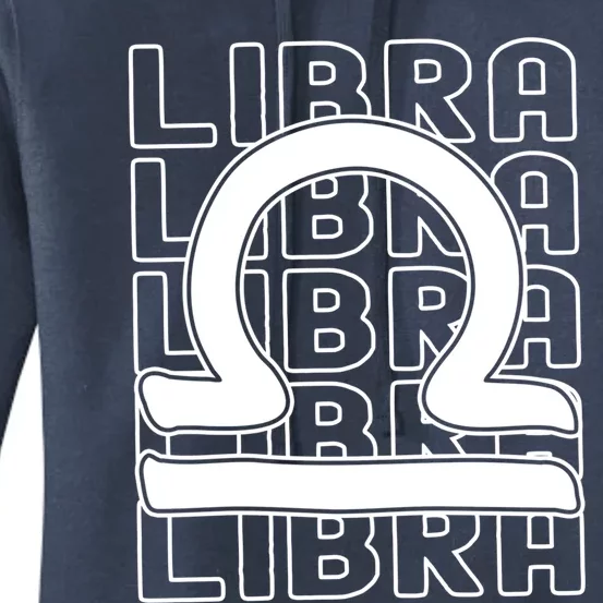 Libra Zodiac Sign Typography Astrology Gift Women's Pullover Hoodie