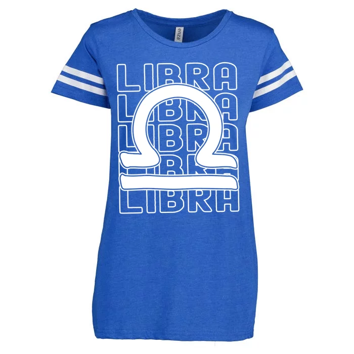 Libra Zodiac Sign Typography Astrology Gift Enza Ladies Jersey Football T-Shirt