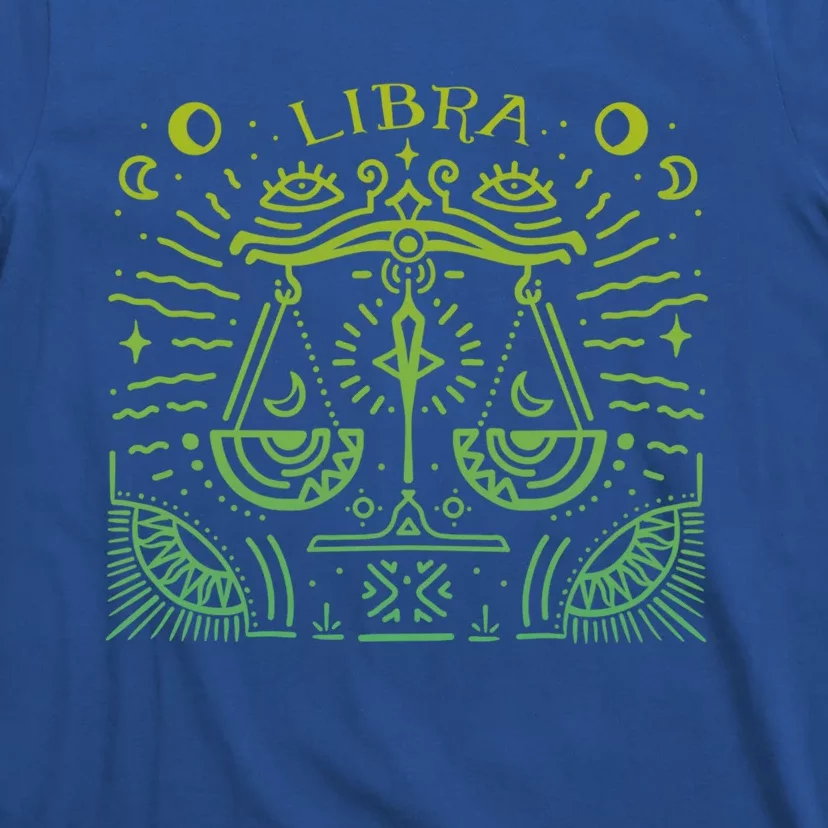 Libra Zodiac Sign And Astrology Art / Handdrawn Green Libra Gift T-Shirt