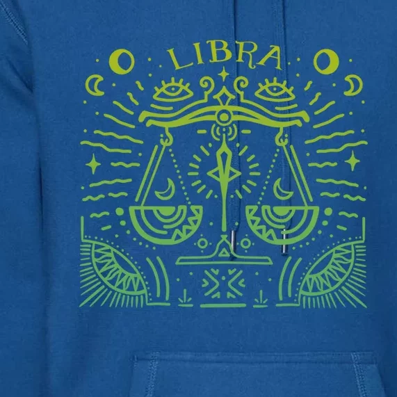 Libra Zodiac Sign And Astrology Art / Handdrawn Green Libra Gift Premium Hoodie