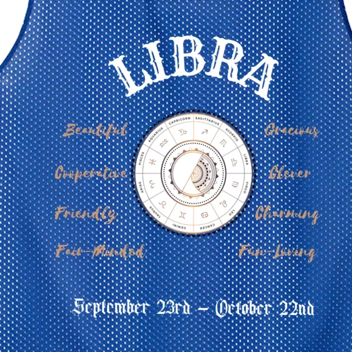 Libra Zodiac Signs September October Gift Great Gift Mesh Reversible Basketball Jersey Tank