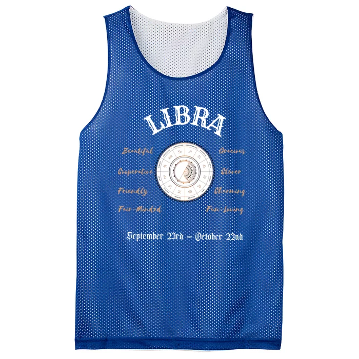 Libra Zodiac Signs September October Gift Great Gift Mesh Reversible Basketball Jersey Tank