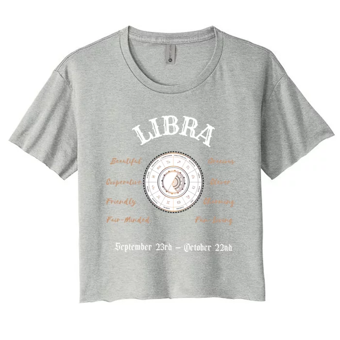 Libra Zodiac Signs September October Gift Great Gift Women's Crop Top Tee