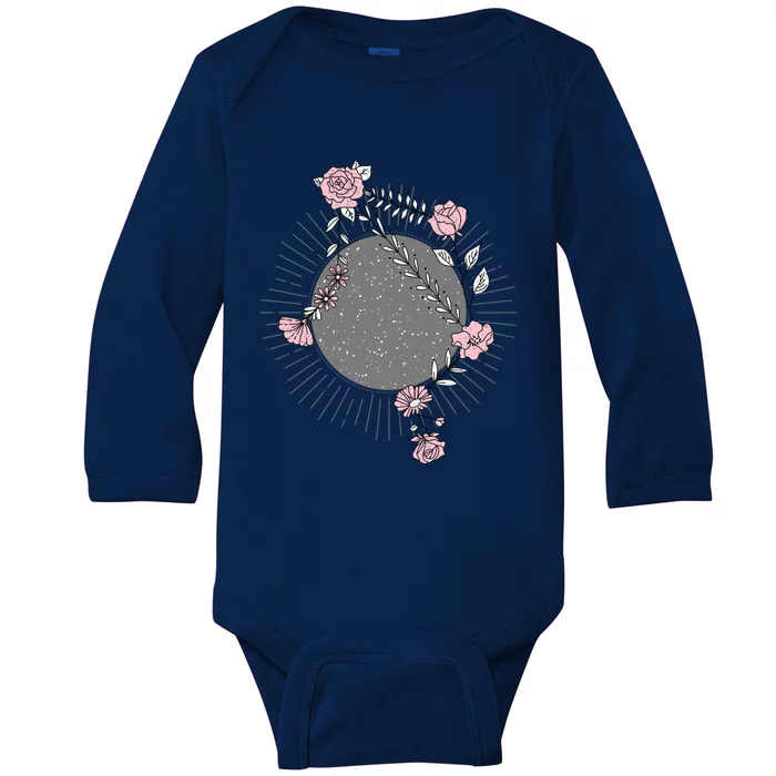 Libra Zodiac Sign Planet Venus Floral Stars Cool Gift Baby Long Sleeve Bodysuit