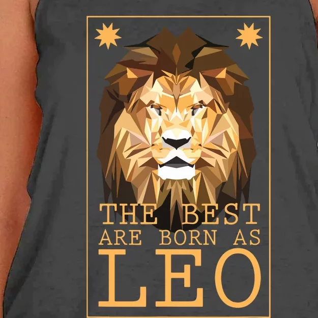 Leo Zodiac Sign Geometric Lion The Best Are Born As LEO Women's Knotted Racerback Tank