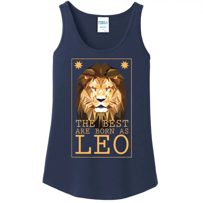 Leo Zodiac Sign Geometric Lion The Best Are Born As LEO Ladies Essential Tank